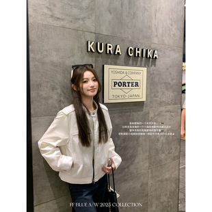 65棉35天丝休闲酷飒明线立领夹克短款 麦迪逊广场 外套秋 BLUE