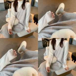 万搭针织连衣裙背心裙秋冬北大 暖冬燕麦奶 2色入 BLUE