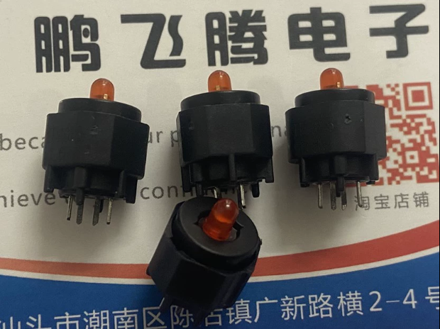 原装C&K 直插4脚轻触开关 K12ALOG15NLV315 圆形防水按钮带黄灯