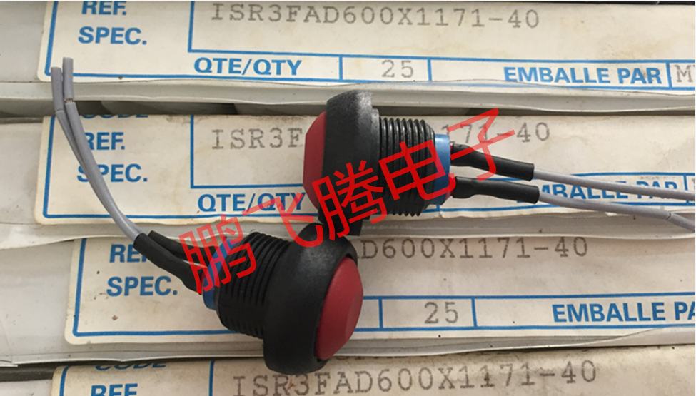 原装法国apem 圆形红色2脚自复位按钮轻触开关 isr3fad600密封