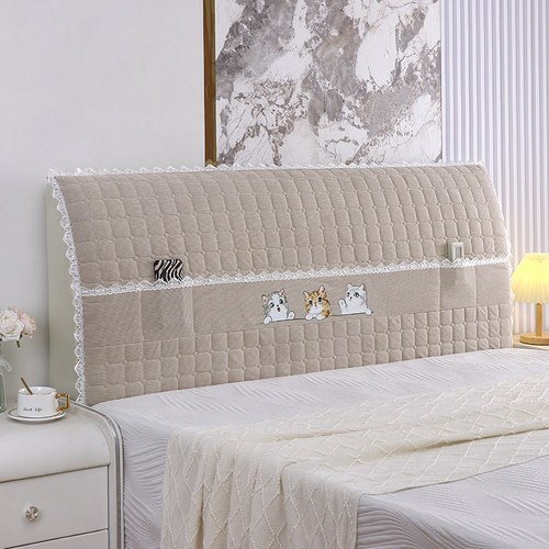 床头套罩新款全包夹棉加厚床头防尘套子四季通用软包木床靠背套子