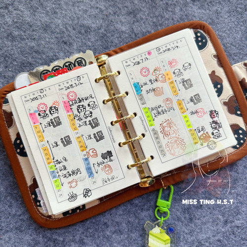 MissTingHST自制内页｜手帐本活页内页周计划周时间轴一页四日