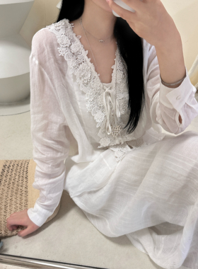 2026新款高品质亚麻刺绣衬衫女夏季新款休闲甜美减龄文艺气质上衣