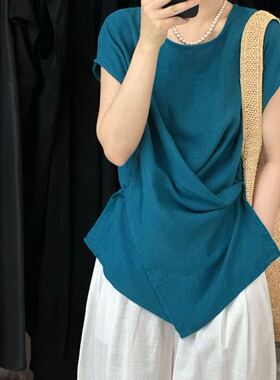 2026新款高品质亚麻刺绣衬衫女夏季新款休闲甜美减龄文艺气质上衣