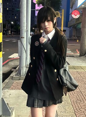 神仙club 优等生西服 双排扣JK西装 学院风jk制服 上衣秋冬外套女