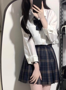 神仙club  白月光衬衫  原创JK衬衣学院风  日系纯色短袖基础款女