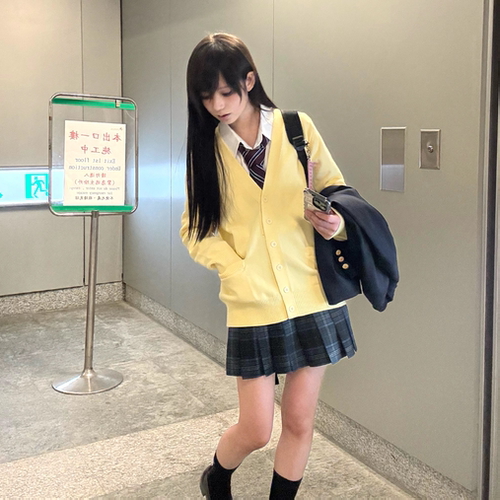 月川中开衫毛衣jk制服上外套