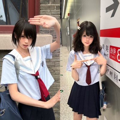 月川中水手服水手领短袖JK衬衫