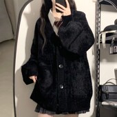 毛衣小个子外套保暖长袖 学院风毛绒绒开衫 上衣女冬 神仙club