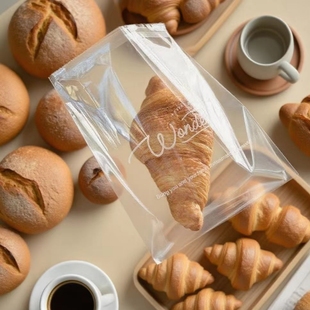 贝果欧包面包包装袋子自封自粘欧包日式可颂牛角包餐包打包袋加厚