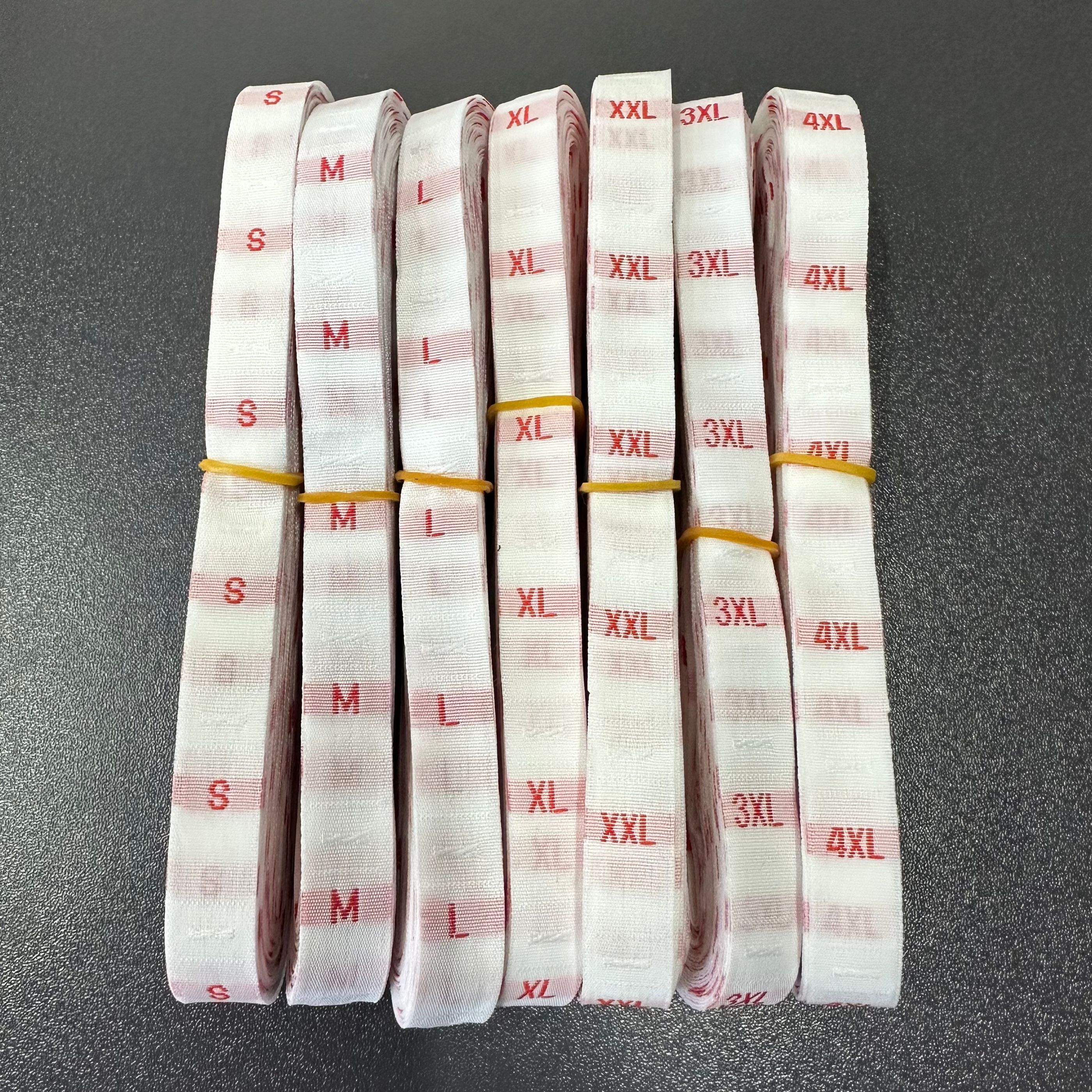 白底红字尺码号码标大小号