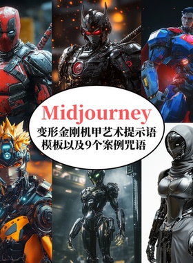 Midjourney变形金刚机甲概念艺术提示词模板AI绘画prompt咒语指令