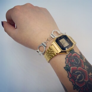 欧美潮牌原宿恶趣味创意时尚酷帅男女冷淡风手铐手链复古个性手链