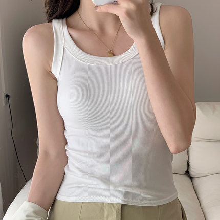 宽肩吊带背心女内搭春夏2026新款性感纯色遮副乳外穿显瘦打底上衣