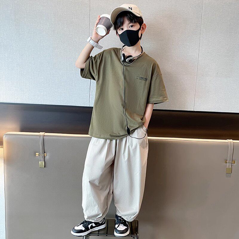 儿童装男童夏装运动套装2026新款中大童夏季帅气夏款男孩洋气潮牌