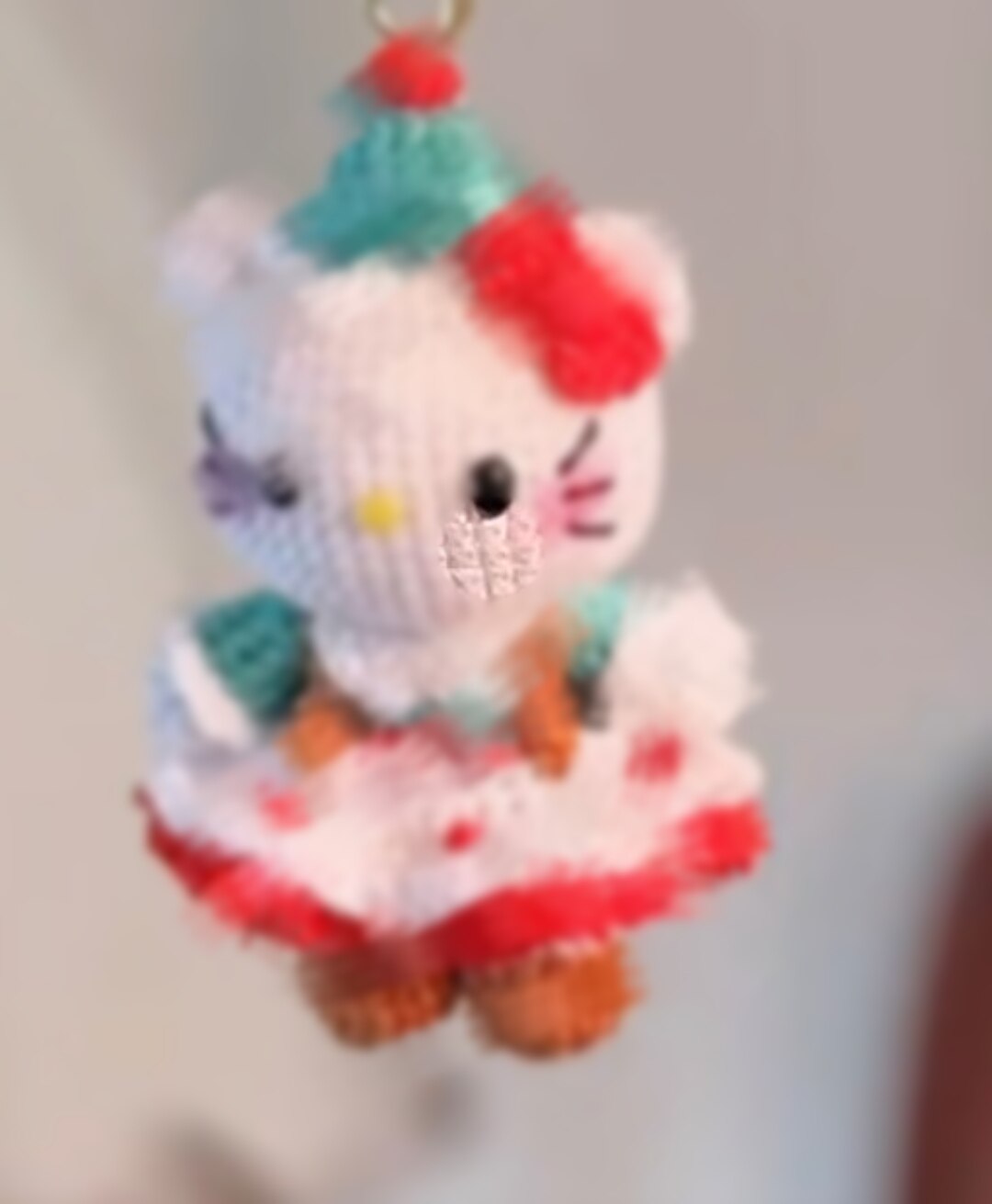 成品手工钩织微钩Kitty小猫挂件钥匙扣胸针发夹手机挂件