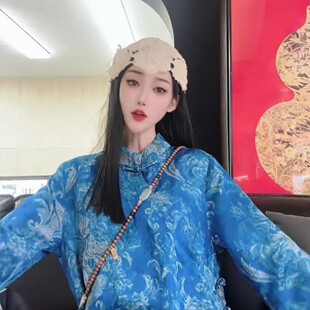2025夏季新中式网红时尚洋气显瘦高级感短袖收腰气质连衣裙女