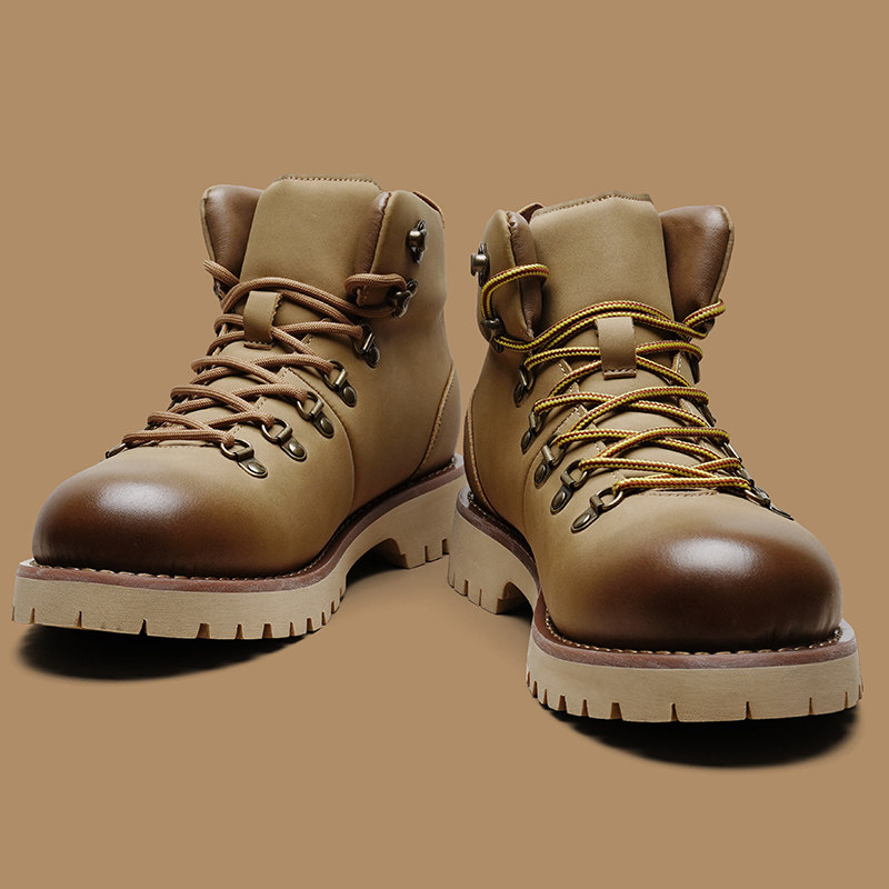 户外运动登山靴中帮休闲马丁靴冬季加绒防水男靴山脉之光工装鞋潮