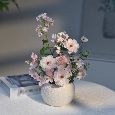 《粉黛》小清新粉色假花仿真花客厅家居摆设餐桌装饰插花艺摆件