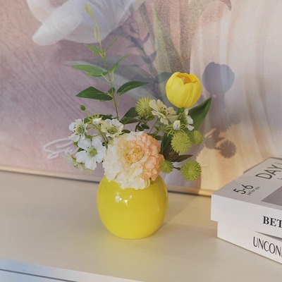 《新生》原创手工插花艺假花简约仿真花家居摆设餐桌装饰花摆件