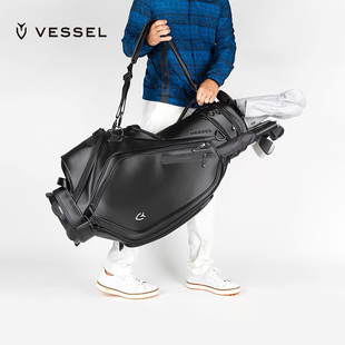 VESSEL高尔夫球包男士轻便标准职业球袋9寸6格皮革高尔夫球杆包
