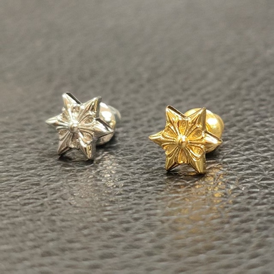 Black Luxurious电镀22K18KS925银针电镀ins经典小六芒星耳钉