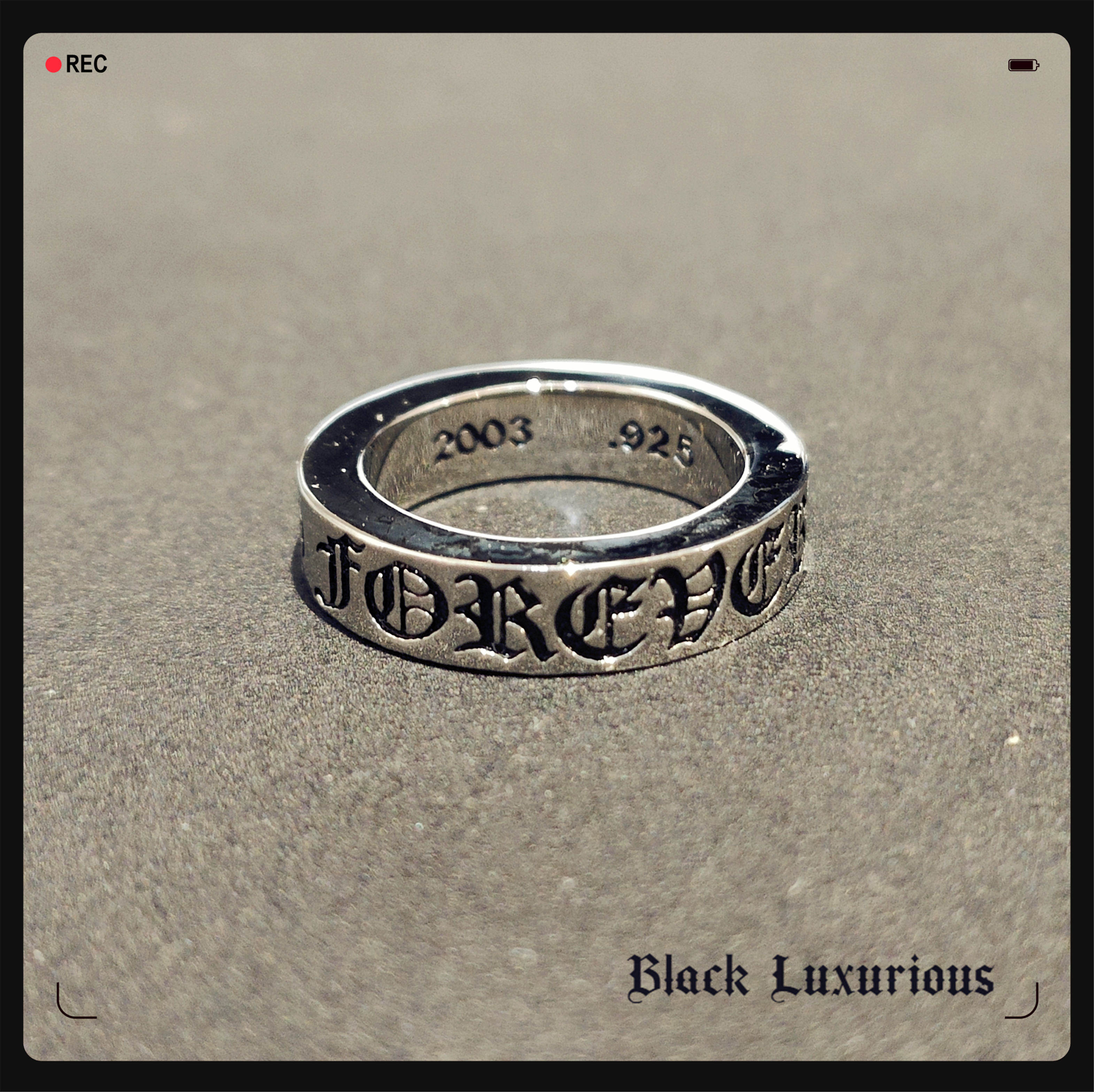 Black Luxurious复古电镀做旧风格forever经典情侣戒指