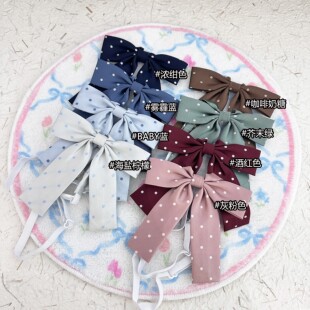 波点长柄领结 JK制服配饰校供感白搭红色蓝色一件 包邮 INARIYA