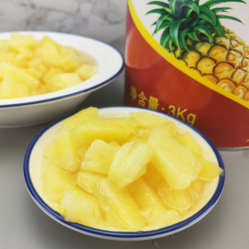 绿河小扇形碎块菠萝罐头3005*6罐菠萝罐头商用烘培披萨尊宝同款