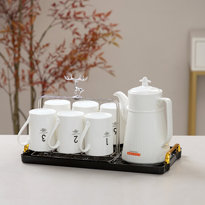 陶瓷数字水具套装高颜值泡茶壶