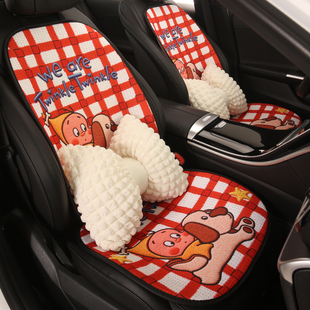汽车坐垫四季通用秋冬季网红座垫新款半包座椅套高级感三件套座套