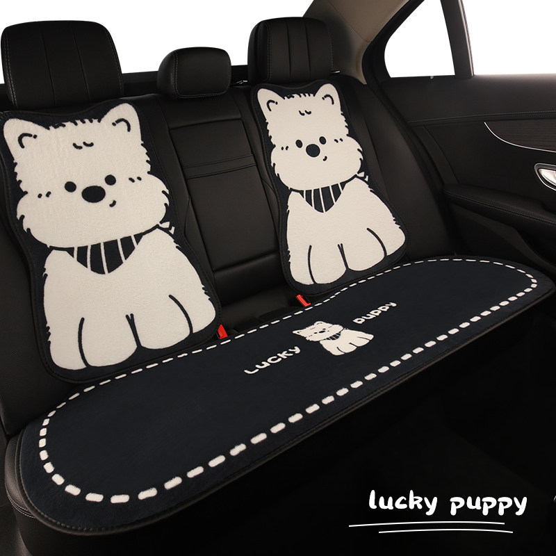 新款汽车坐垫冬季毛绒网红座垫保暖加绒加厚座椅套新款半包单个座