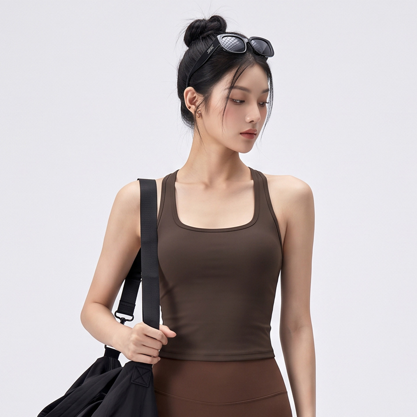 普拉提瑜伽美背文胸女款秋季速干健身上衣吊带防震训练运动背心