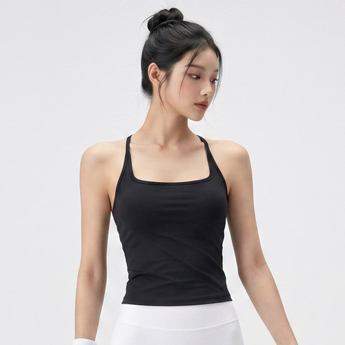 女款美背防震固定杯瑜伽背心