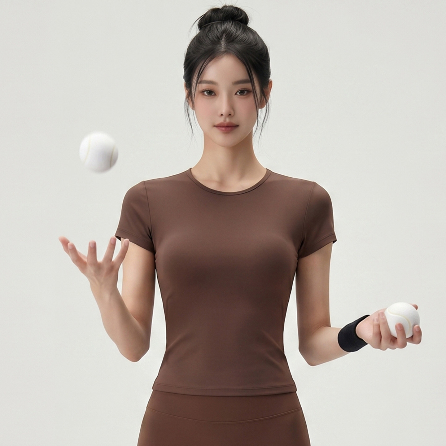 夏瑜伽运动服短袖速干透气薄款跑步T恤女修身显瘦正肩普拉提上衣