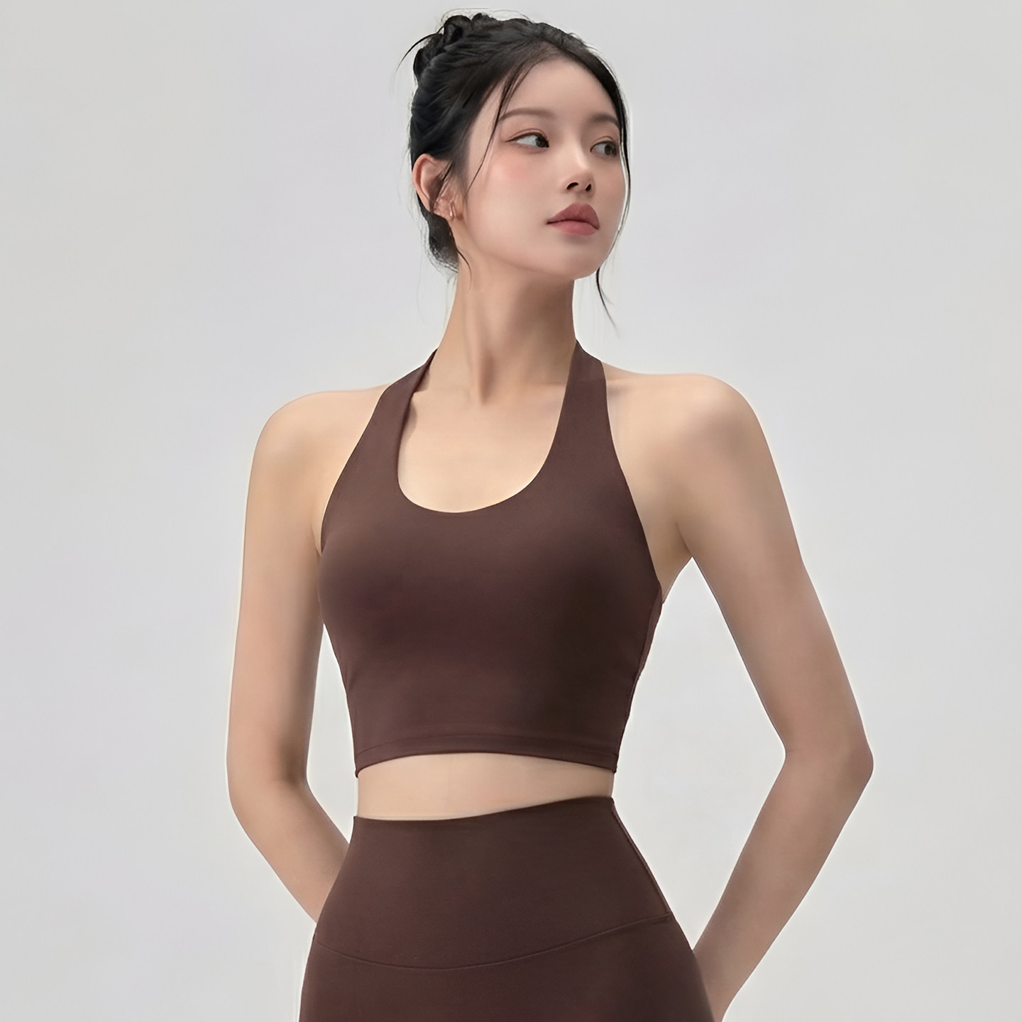 夏季女款美背普拉提训练一体文胸带胸垫瑜伽背心外穿防震运动内衣
