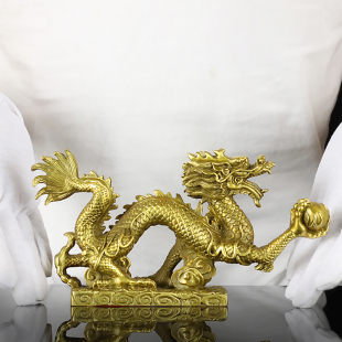 铜艺铺全铜生肖龙工艺品汗龙浪花龙升龙家居铜龙摆件乔迁开业礼品