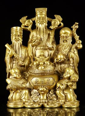 铜艺铺黄铜摆件中式佛台