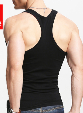 工字背心男潮牌健身运动训练紧身个性潮流新疆纯棉打底跨栏子夏季