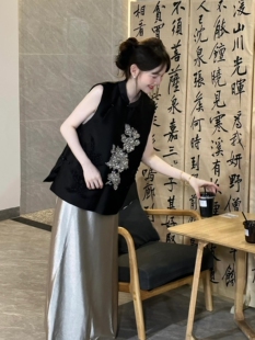 2025夏季新款社会收腰a字气质漂亮独特设计师款新中式连衣裙