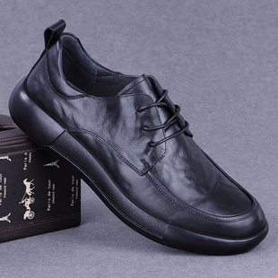 外贸真皮男鞋秋冬新款头层牛皮皮鞋男士软底透气系带商务休闲皮鞋