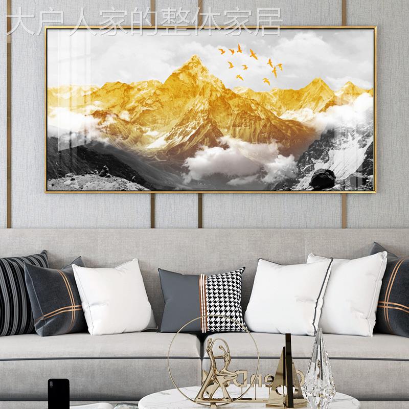 网红瓷客厅装饰画代简约沙发现背晶景墙挂画年画新款鱼图壁画