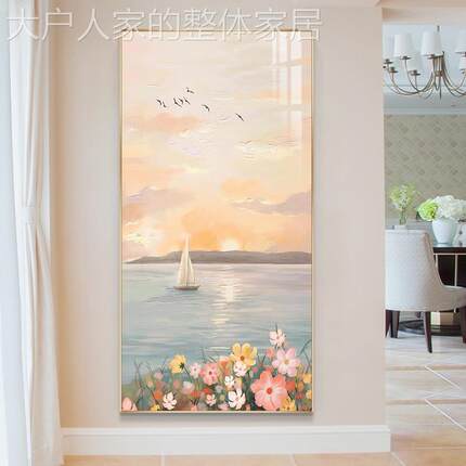 网红玄入门走关装饰画现代简约极简风廊道挂客厅壁画画艺术画高过