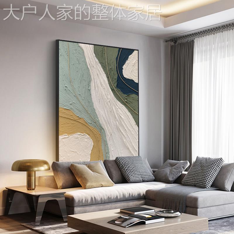 网红现.《细风随兰》莫迪手工制油画代柳简约客厅抽绘象装饰画图片