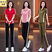 夏装 休闲时尚 女2026新款 薄款 两件套 广场舞夏季 冰丝立领运动服套装