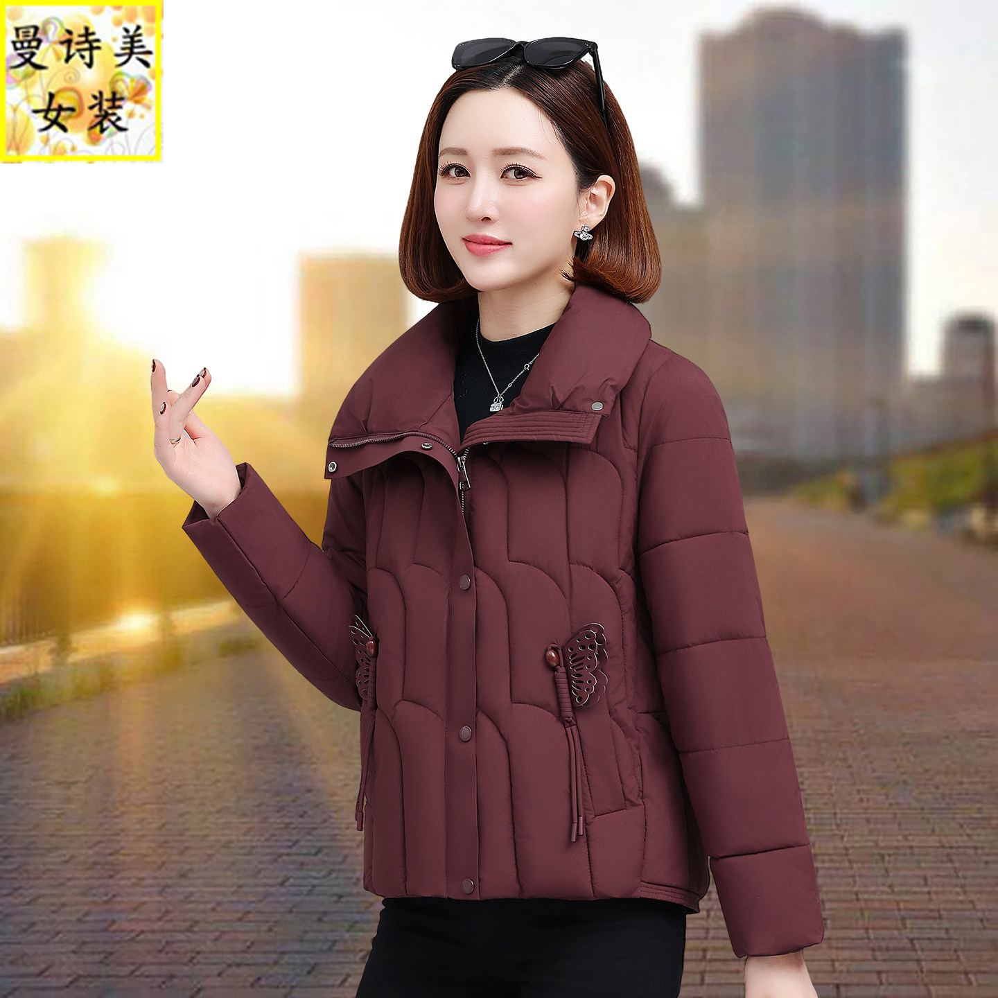 翻领宽松时尚棉服棉衣女2026冬季新款短款加厚翻领小个子棉袄外套