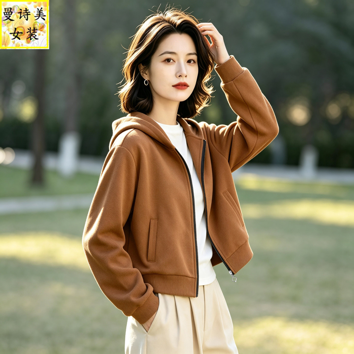 短款开衫卫衣外套女士春秋季上衣