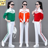 运动服装 洋气中年妈妈春装 套装 时尚 休闲三件套 女春秋款 广场舞新款