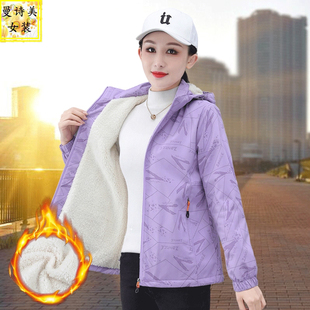 女春秋冬季加绒加厚防风防水冲锋衣户外夹克情侣洋气大码冬季外套