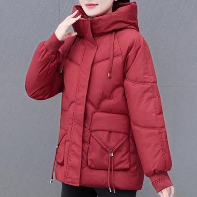 帽中长款羽绒棉衣女冬季2025新款